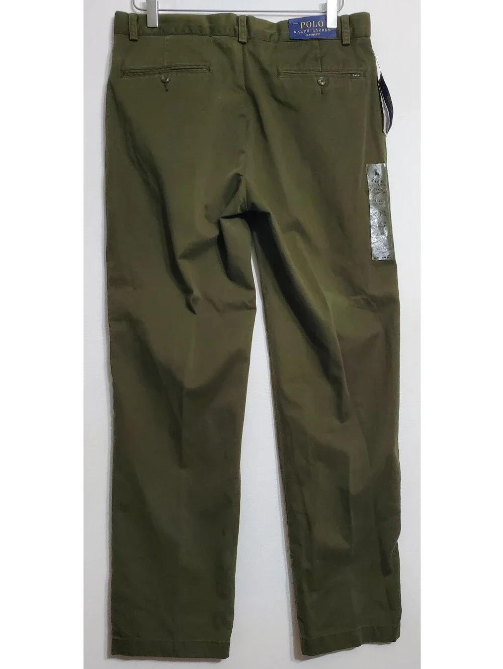 NWT Polo Ralph Lauren 32x30 classic fit straight pants flat front dark green
